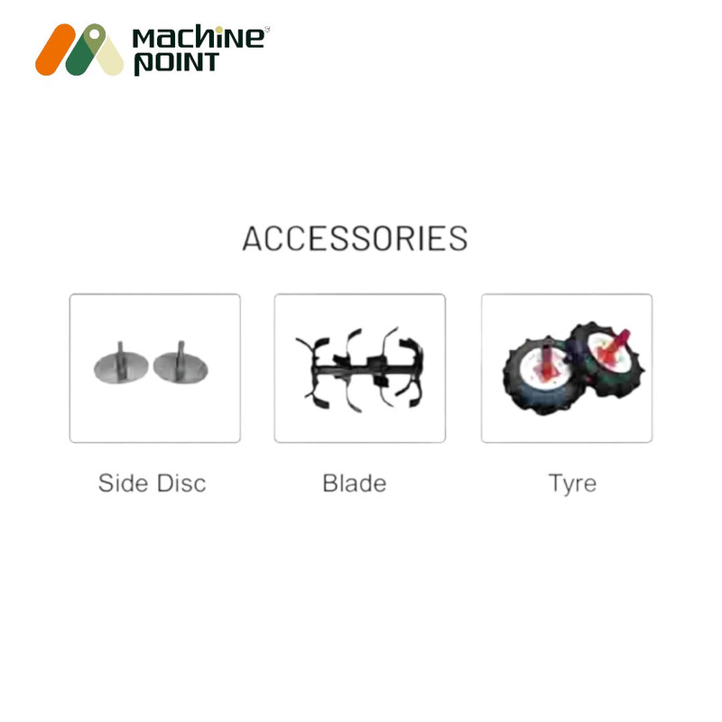 RIGA-ITALY KP-850 power weeder with 7HP engine and 1000 mm tilling width for deep soil operations.

