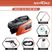 Neptune NPW 1000 FX washer with foam bottle and accessories