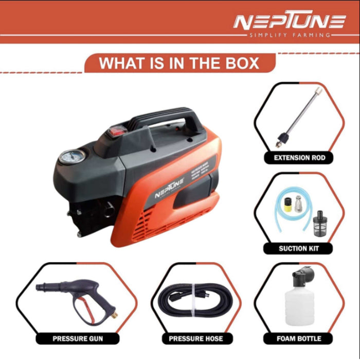 Neptune NPW 1000 FX washer with foam bottle and accessories