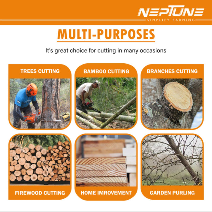 Magnesium-body petrol chainsaw with 260ml oil tank