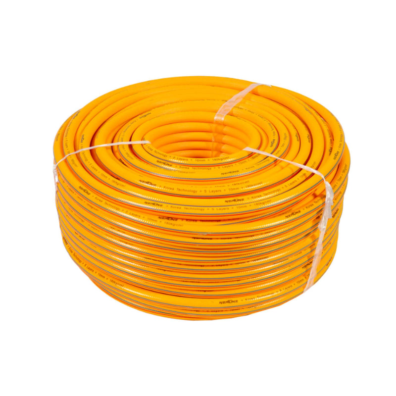 Neptune 10mm 100-meter heavy-duty PVC hose pipe rolled view