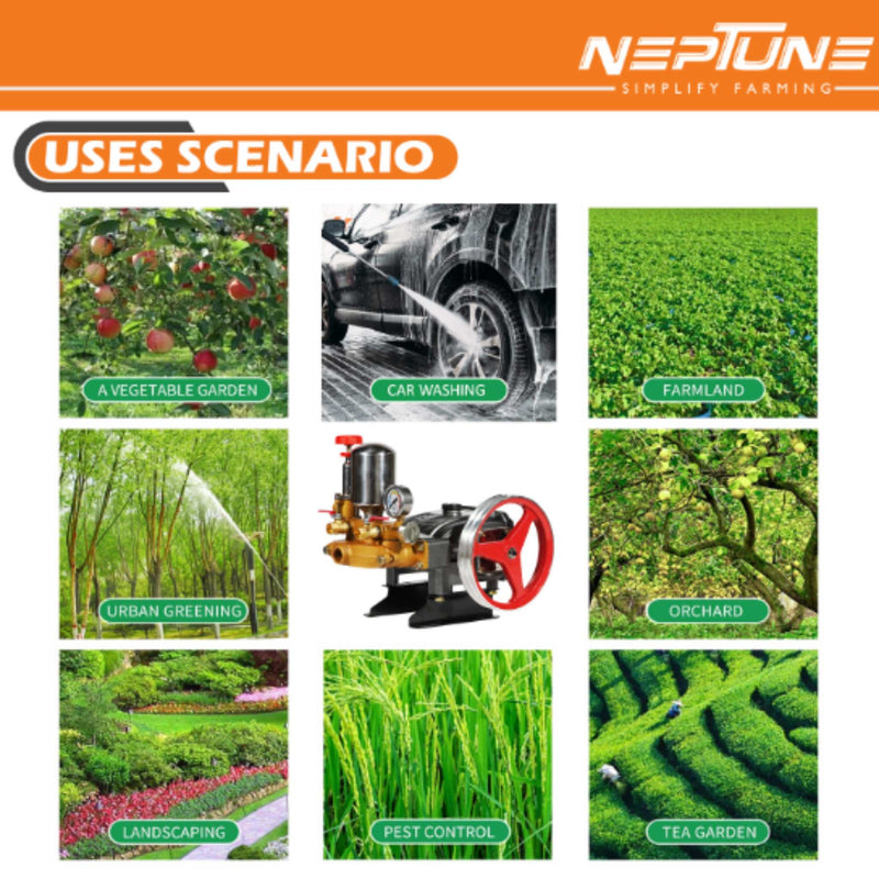 "High Pressure Neptune HTP-GOLD PLUS 3×30 Plunger Pump for Farming"