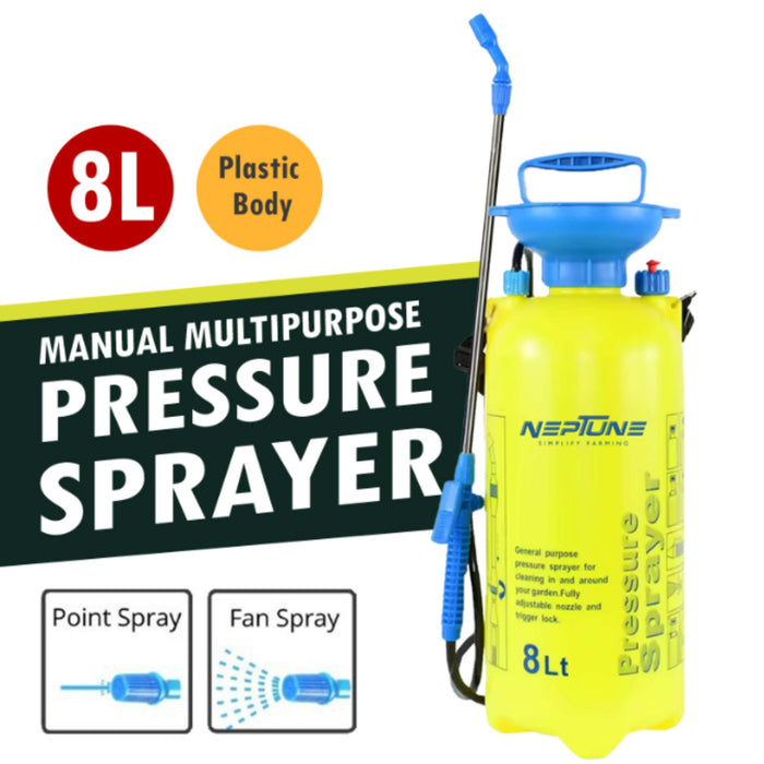 "Durable Neptune 8L Plastic Sprayer for Pesticides and Fertilizers"