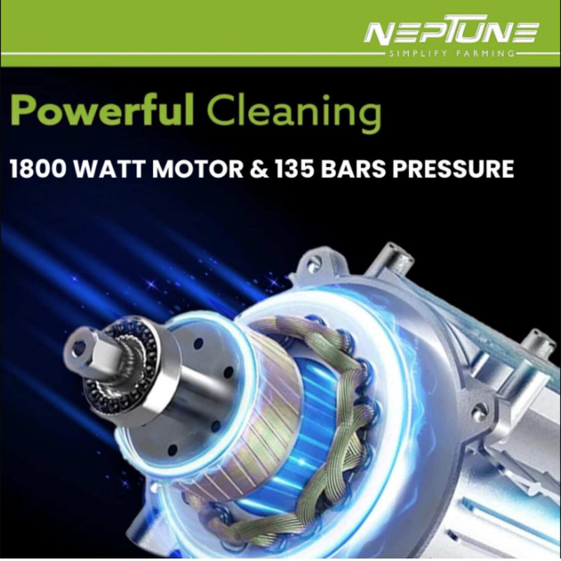 High Pressure Car Washer 1800W, 135 Bar, 10 LPM with Adjustable Nozzle
