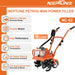 62CC 2-stroke petrol tiller with 40 cm width and durable steel tines
