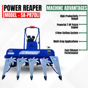 4 row power reaper machine for paddy and wheat harvesting