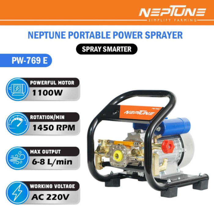"Neptune PW-769E 1.5HP Electric Sprayer for Agriculture and Cleaning"