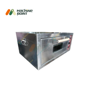 Side-angle view of Electric Pizza Oven 18x24 highlighting durable steel construction and control panel.