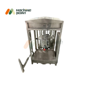 Gas Popcorn Machine – Stainless steel build with internal gas burner and kettle setup, designed for high-capacity popcorn preparation.