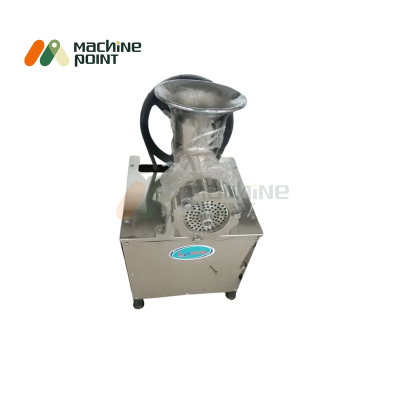 Top-front view of Chatani Machine with branded label, motor attachment, and stainless steel cabinet design.