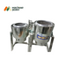 Side view of the twin-drum Tilting Dryer Machine with mesh baskets, stainless steel frame, and ergonomic tilt design for easy discharge.