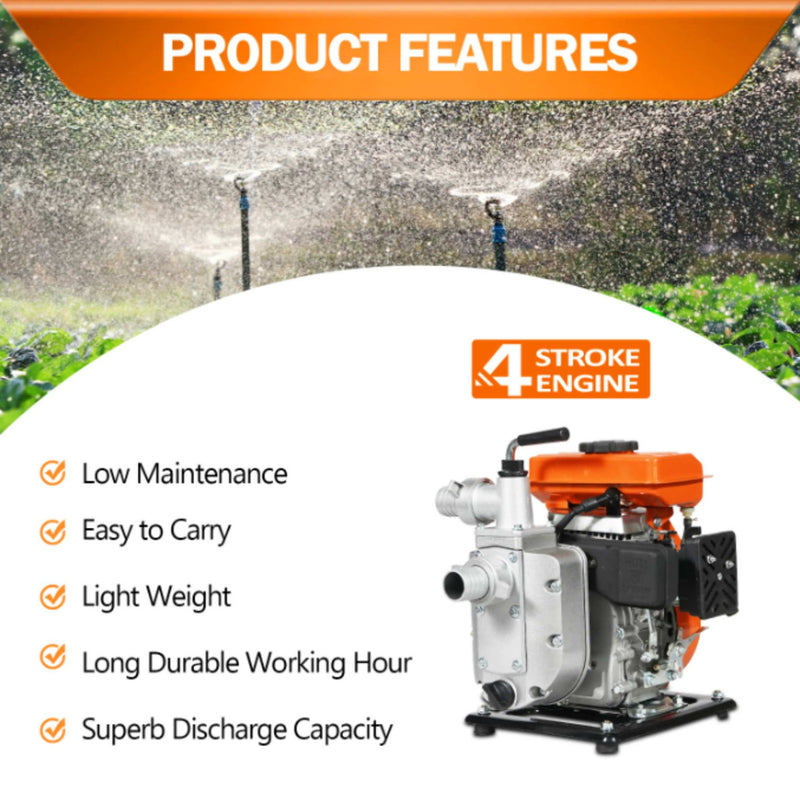 98cc 4-stroke petrol water pump for irrigation use