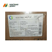 Cardboard box with an electric motor label featuring Machine Point branding.