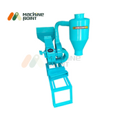 MS Blower Type Pulverizer in sky blue color with feeding hopper, cyclone separator, and heavy-duty steel frame.