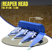reaper head for power weeder with 3 line cutting system