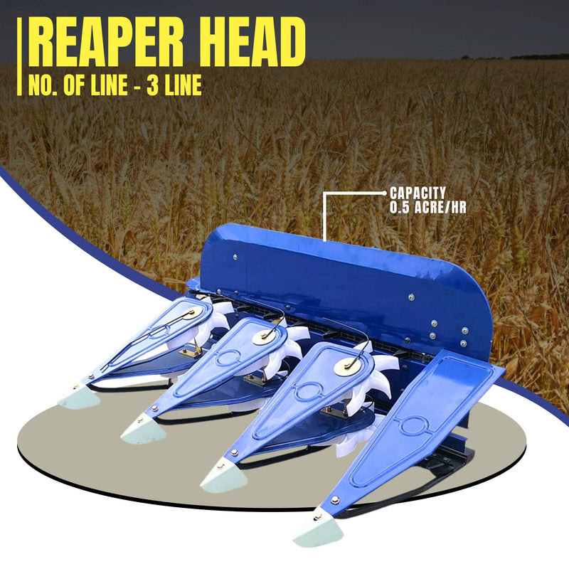 reaper head for power weeder with 3 line cutting system