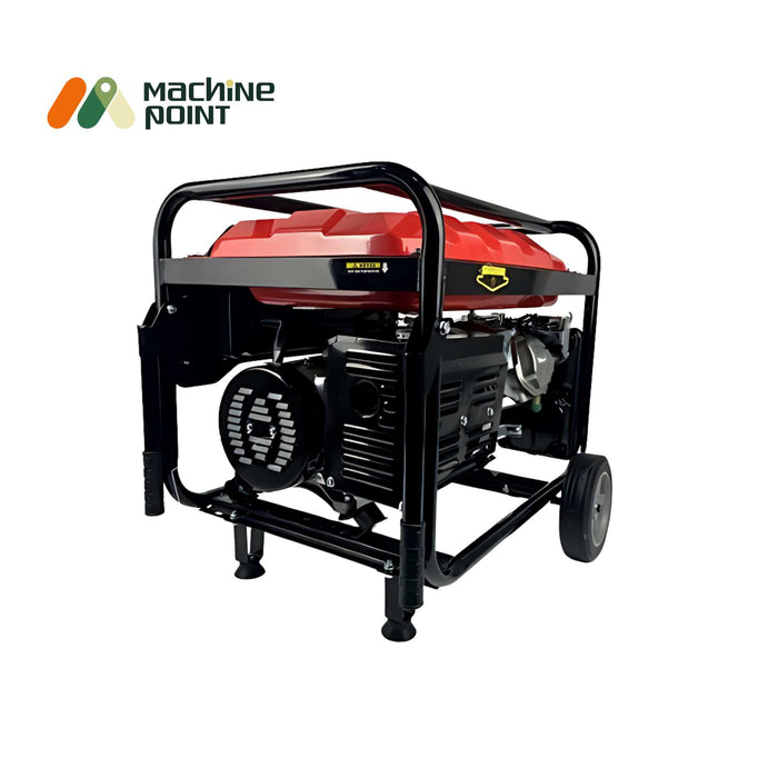 High-power 5 kVA generator with 25 L fuel tank, battery, wheels and handles by Machine Point