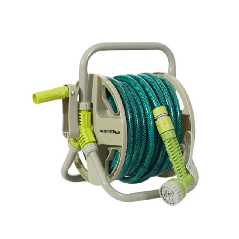 Neptune premium braided garden hose pipe on sturdy reel