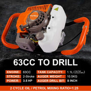 8-Inch Drill Bit Earth Auger by Neptune