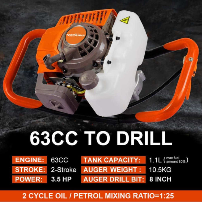 8-Inch Drill Bit Earth Auger by Neptune