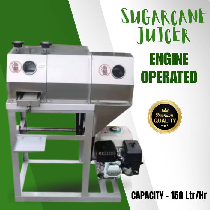 Commercial sugarcane peeling and juice extraction machine producing 150–200 litre per hour