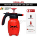 Balwaan SP-15 1.5 liter manual garden sprayer in red and black with 3-in-1 nozzle set including rotating nozzle, foam nozzle for cars/bikes, and extended nozzle for versatile use.