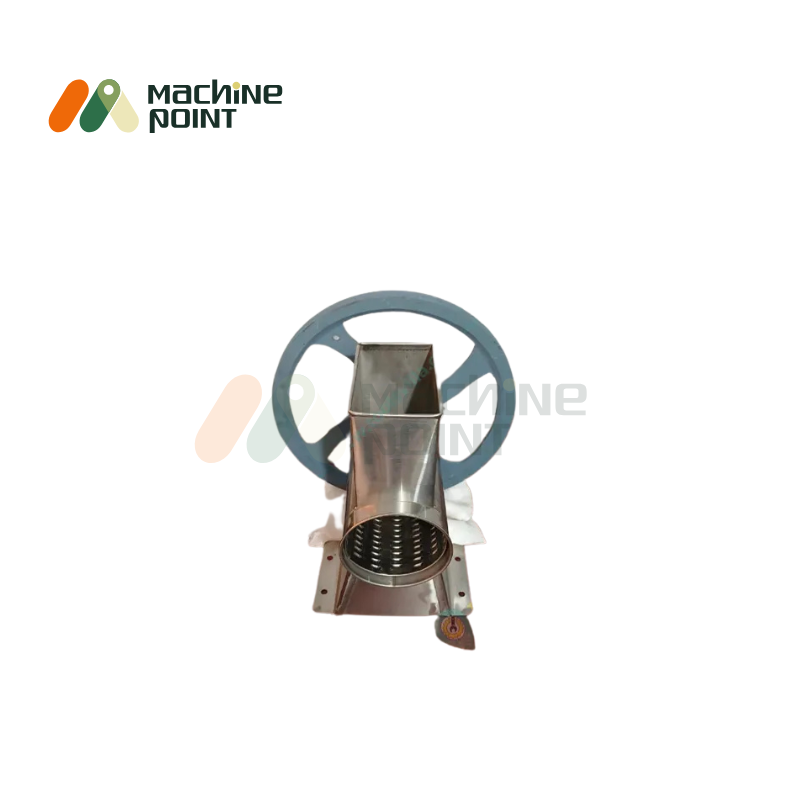 Top-front perspective of Bhuka Grater Machine without motor and stand – ideal for commercial grating tasks.