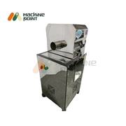 Sugarcane Cleaning Machine angled side view – compact, durable build with an easy-access outlet pipe and safety buttons.