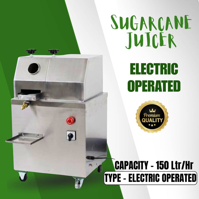 Commercial sugarcane juice extractor producing 150–200 litre per hour for shops