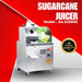Commercial sugarcane juice machine with dual 12V batteries producing 150–200 litre per hour