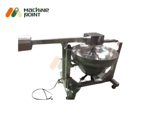 2-feet halwa making machine with stainless steel bowl and motorized stirrer for small-scale sweet production.