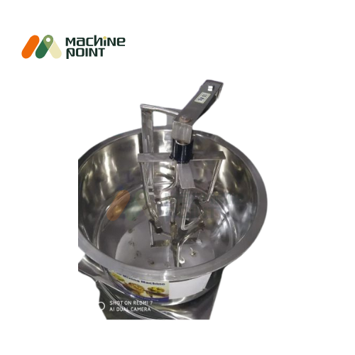Top view showing the flower-type mixing blades inside the stainless steel bowl of Besan Mixer 5 KG.