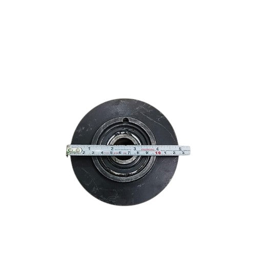 Durable 2-groove cast iron pulley for rice mill machines – ideal for dual belt drive and smooth power transfer.1