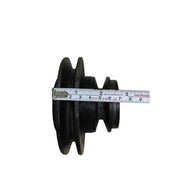 Durable 2-groove cast iron pulley for rice mill machines – ideal for dual belt drive and smooth power transfer.3