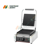 Open View of Commercial Sandwich Griller with Stainless Steel Body and Dual Dials.
