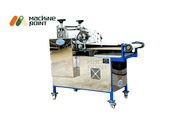 Angled view of Panipuri Maker with stainless steel body and auto collection system.