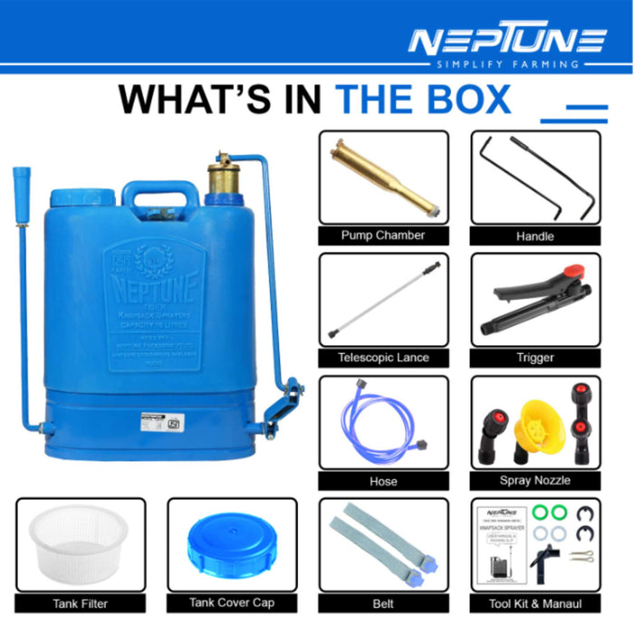 Neptune Hariyali-10 high-density polymer backpack sprayer 16-liter