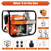 Powerful Neptune 6.5HP engine water pump with 25m head