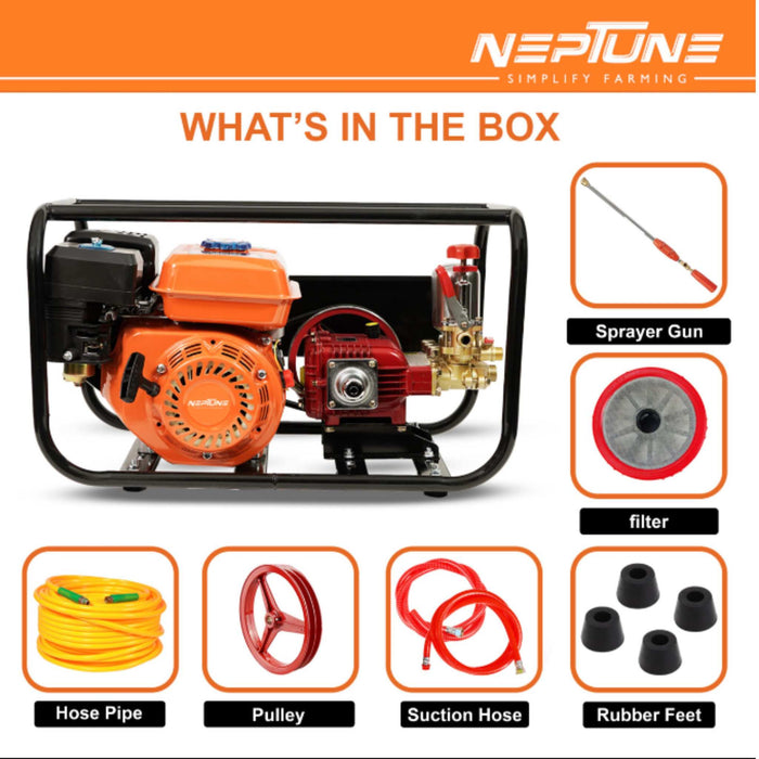 "Neptune 6.5HP Petrol Sprayer for Mango Gardens and Orchards"