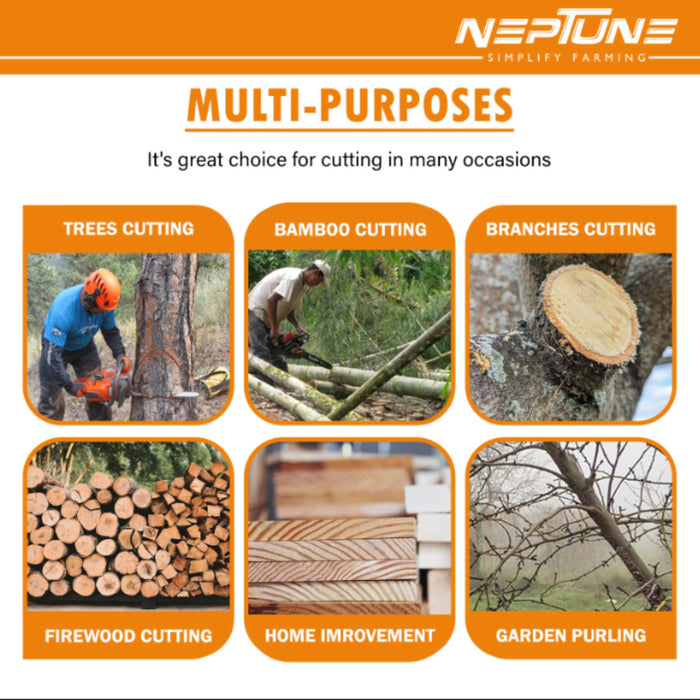 Petrol Chainsaw – 62CC Heavy-Duty, 22" Wood Cutter