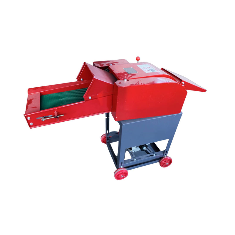 Heavy duty chaff cutter machine with 4 rotating and 1 fixed blade for fodder cutting
