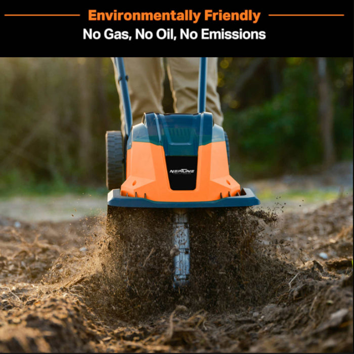 Neptune 40V electric tiller for home garden weeding and cultivation