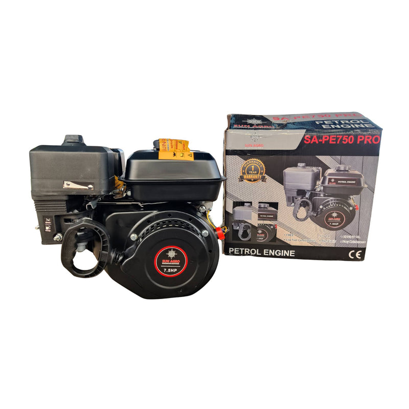 High power 7.5 HP petrol engine with key type Q shaft for industrial applications