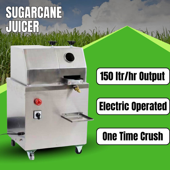 Heavy duty electric sugarcane juicer machine for roadside and juice shop use