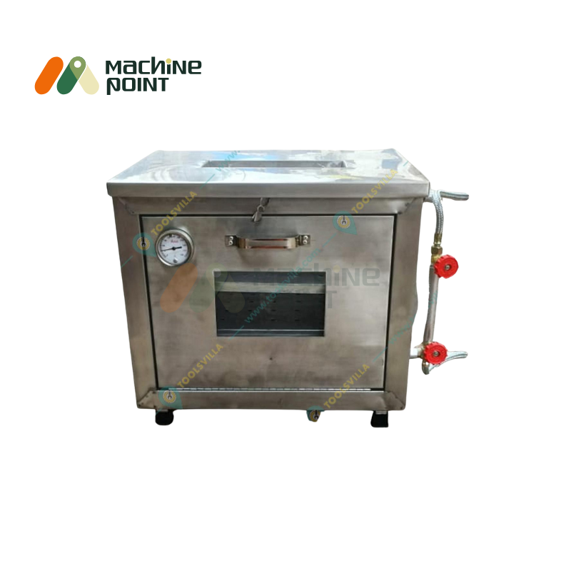 10x16 gas pizza oven with food display showing baked pizzas, suitable for fast food joints and cafés.