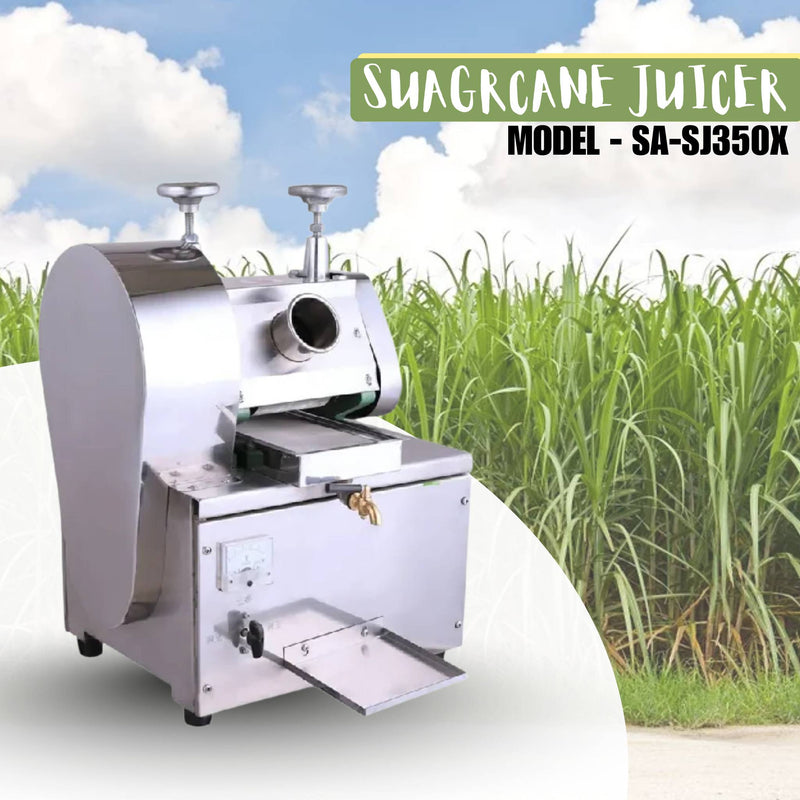 Portable battery powered sugarcane juicer for mobile juice carts and roadside vendors