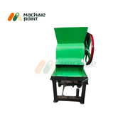 Straight-on view of Ice Tukda Machine Big showing the wide top hopper, red flywheel, and sturdy base frame.