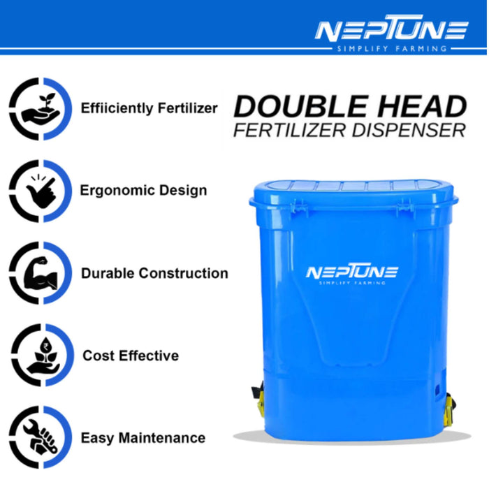 Farmer using Neptune Fertilizer Spreader for root-level fertilizing