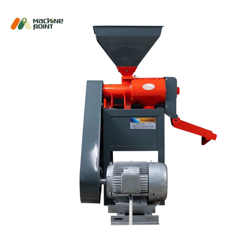 Automatic Mini Rice Mill 6N70 Model with Cyclone Separator – Red & Grey Design