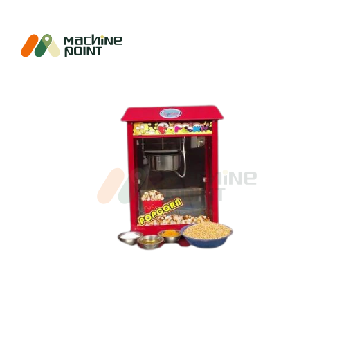 Electric Popcorn Maker with ingredients like corn kernels and seasoning bowls placed in front, ready for use.